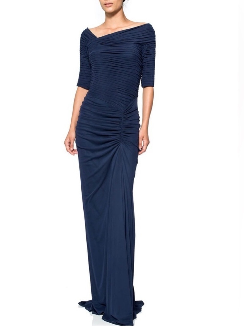 Tadashi Shoji Draped Mesh Dress Size Small
